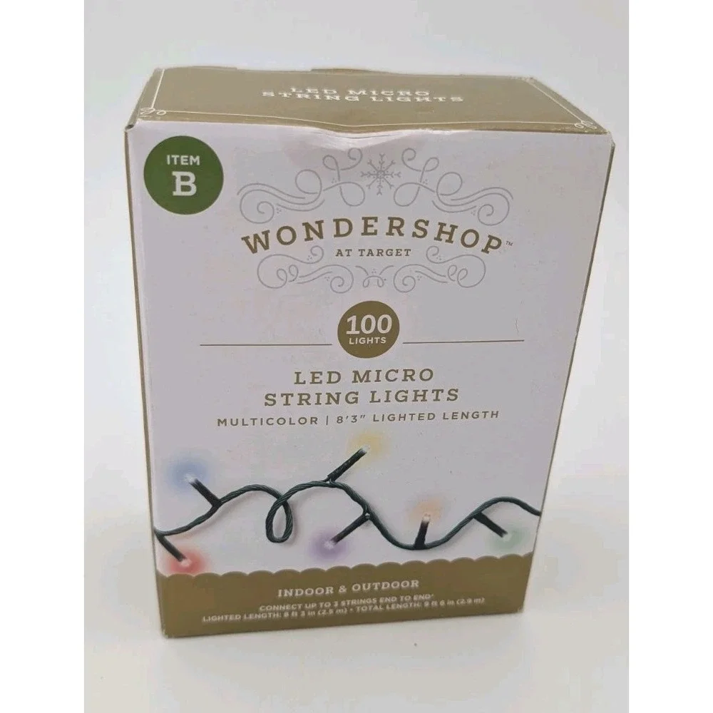 Wondershop Target LED Micro String Lights Type B 100 Count Multicolor Green Wire